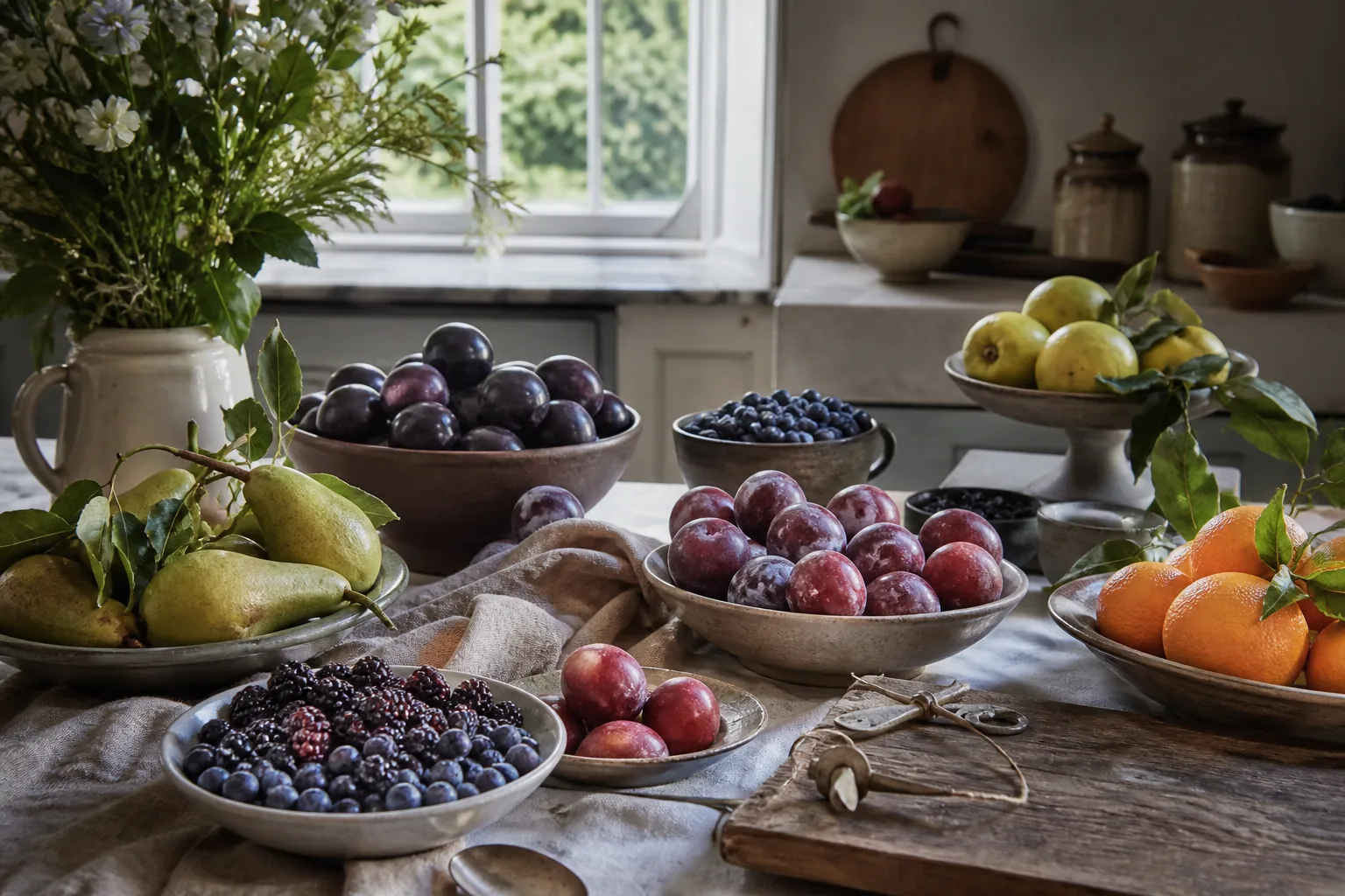 Seizoensfruit op een Haagse werktafel klaargezet voor workshops gezond snoep en fruitleertjes